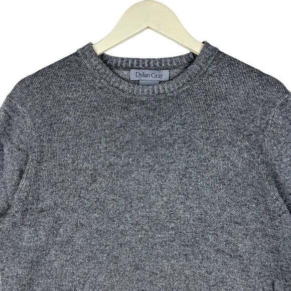 New Dylan Gray Men US M Crewneck Sweater Long Sleeve Wool Cashmere Pullover  - Picture 8 of 11
